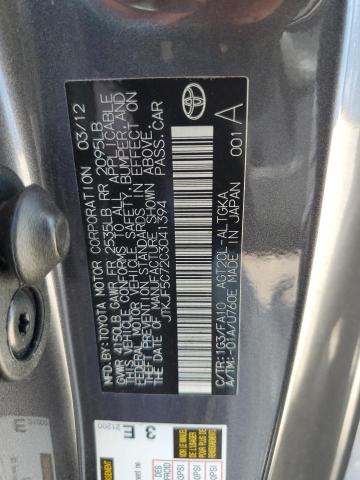 JTKJF5C72C3041394 - 2012 TOYOTA SCION TC ნაცრისფერი ფოტო 10