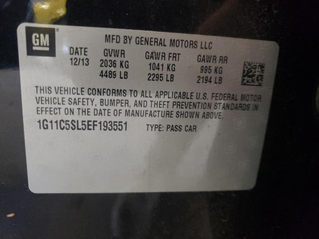 1G11C5SL5EF193551 - 2014 CHEVROLET MALIBU 1LT 黑色 照片 10