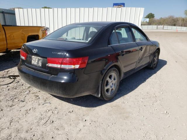 5NPEU46C66H084422 - 2006 HYUNDAI SONATA GLS BLACK photo 4