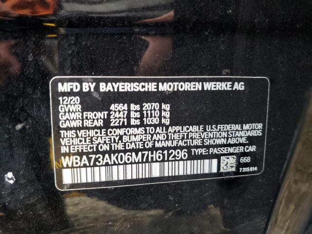 WBA73AK06M7H61296 - 2021 BMW 228XI BLACK photo 10