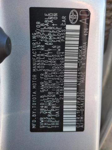 2T1BE40E69C026814 - 2009 TOYOTA COROLLA XR 银色 照片 10