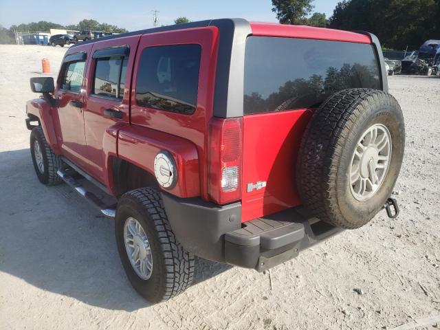 5GTEN13E498159003 - 2009 HUMMER H3 RED photo 3