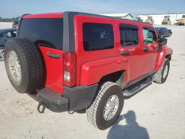 5GTEN13E498159003 - 2009 HUMMER H3 RED photo 4
