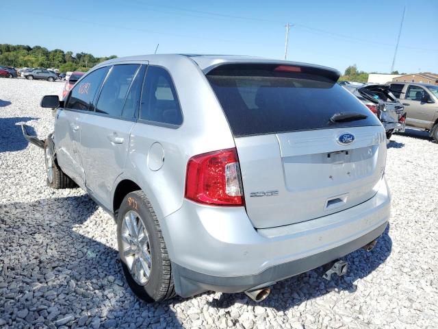 2FMDK4JC0CBA33171 - 2012 FORD EDGE SEL SILVER photo 3