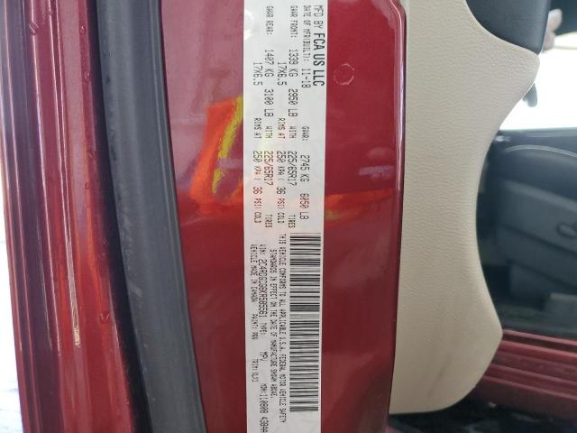 2C4RDGCG6KR585561 - 2019 DODGE GRAND CARA RED photo 10