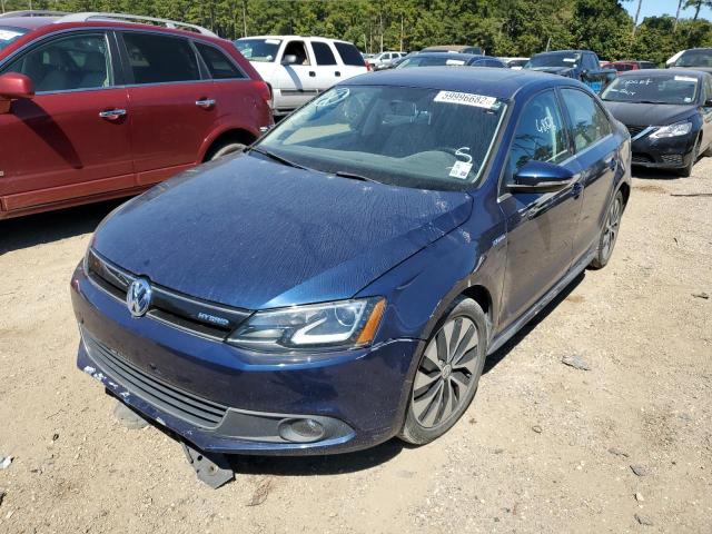 3VW637AJXDM229030 - 2013 VOLKSWAGEN JETTA HYBR BLUE photo 2