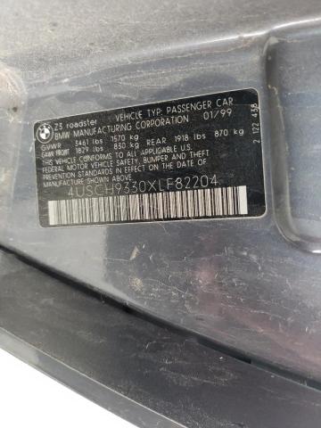 4USCH9330XLF82204 - 1999 BMW Z3 2.3 GRAY photo 10