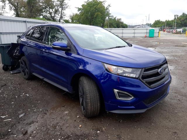 2FMTK4AP3FBB55218 - 2015 FORD EDGE SPORT BLUE photo 1