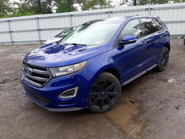 2FMTK4AP3FBB55218 - 2015 FORD EDGE SPORT BLUE photo 2