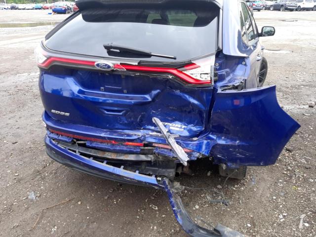 2FMTK4AP3FBB55218 - 2015 FORD EDGE SPORT BLUE photo 9