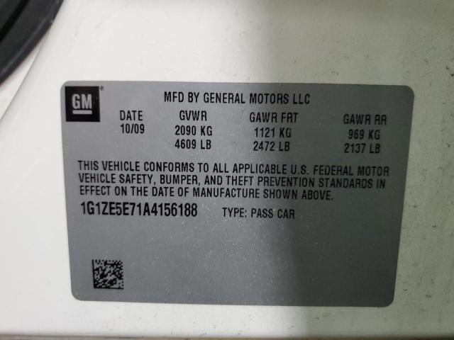 1G1ZE5E71A4156188 - 2010 CHEVROLET MALIBU LTZ 白色 照片 10