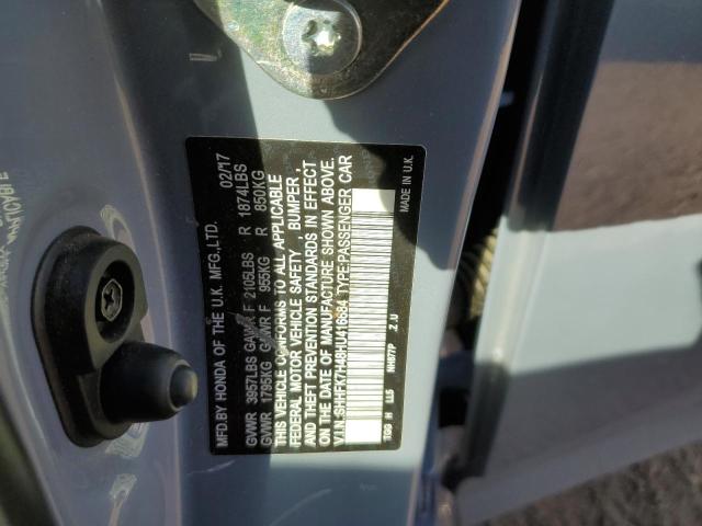 SHHFK7H48HU416684 - 2017 HONDA CIVIC SPOR GRAY photo 10