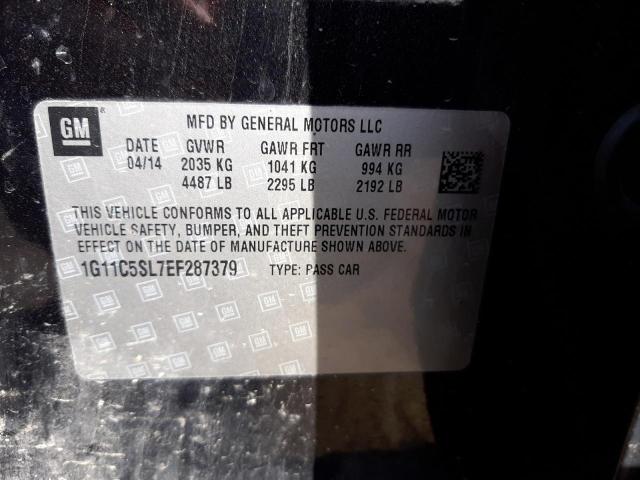 1G11C5SL7EF287379 - 2014 CHEVROLET MALIBU 1LT 黑色 照片 10