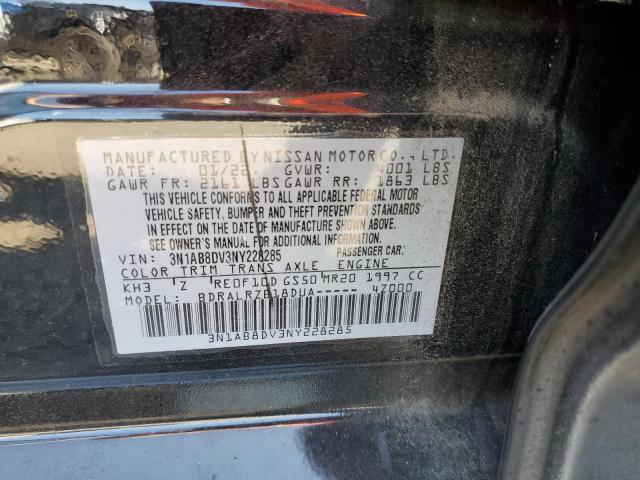 3N1AB8DV3NY228285 - 2022 NISSAN SENTRA SR BLACK photo 10