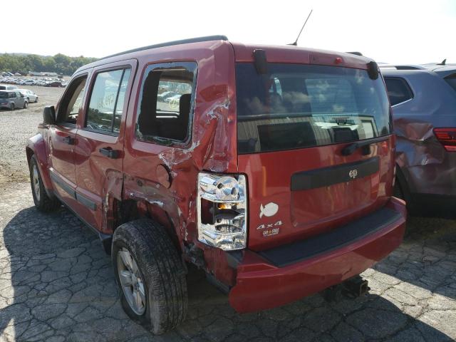 1J8GN28K39W524425 - 2009 JEEP LIBERTY SP RED photo 3