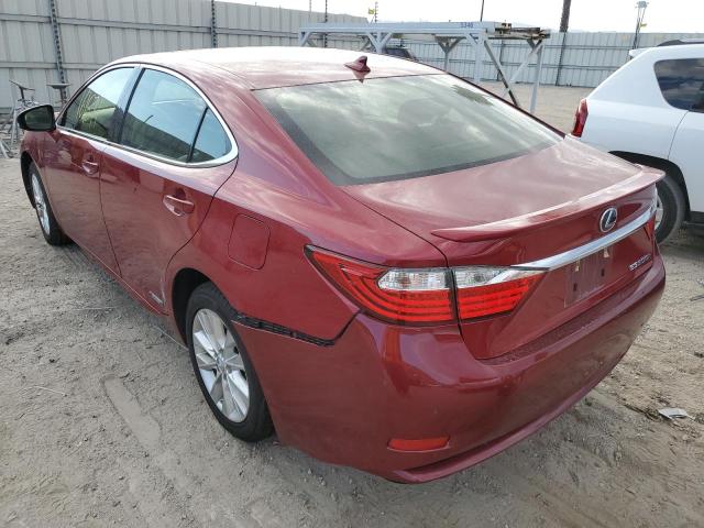 JTHBW1GG4D2009826 - 2013 LEXUS ES 300H RED photo 3