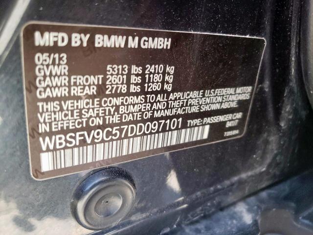 WBSFV9C57DD097101 - 2013 BMW M5 BLACK photo 10