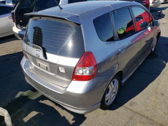 JHMGD37647S004371 - 2007 HONDA FIT S SILVER photo 4