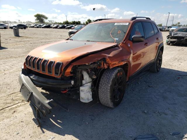 1C4PJMBS2FW675453 - 2015 JEEP CHEROKEE T ORANGE photo 2