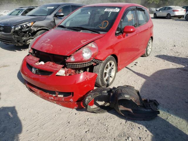 JHMGD38647S044061 - 2007 HONDA FIT S RED photo 2