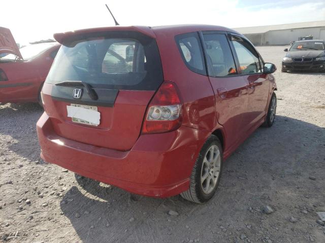 JHMGD38647S044061 - 2007 HONDA FIT S RED photo 4