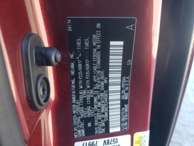 5TDKK3DC7ES483872 - 2014 TOYOTA SIENNA LE RED photo 10