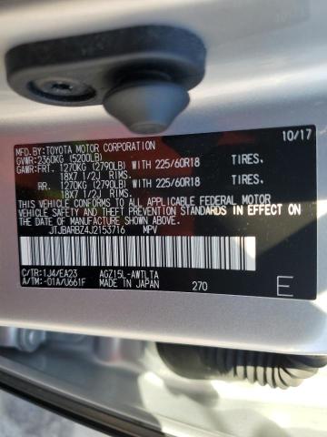 JTJBARBZ4J2153716 - 2018 LEXUS NX 300 BAS 银色 照片 10