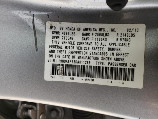 19UUA8F55DA011285 - 2013 ACURA TL TECH SILVER photo 10