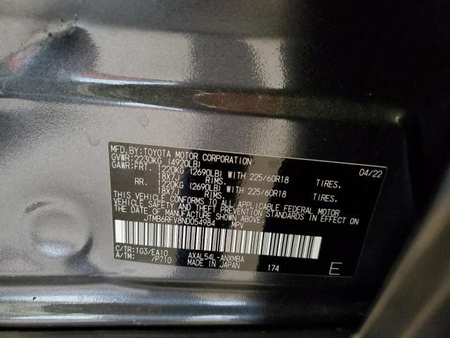 JTMB6RFV8ND054984 - 2022 TOYOTA RAV4 XLE P GRAY photo 10