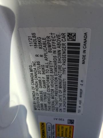 2HGFE2F51NH550371 - 2022 HONDA CIVIC SPOR WHITE photo 10