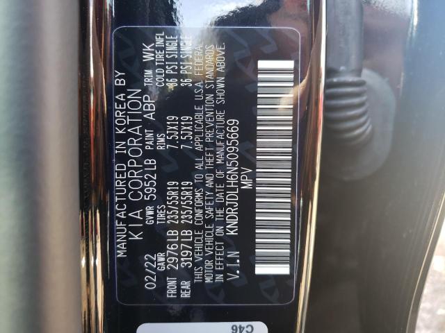 KNDRJDLH6N5095669 - 2022 KIA SORENTO SX BLACK photo 10