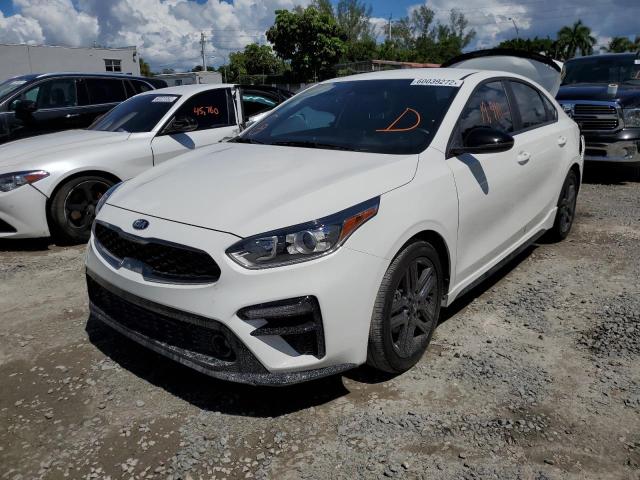 3KPF34ADXME265029 - 2021 KIA FORTE GT L WHITE photo 2