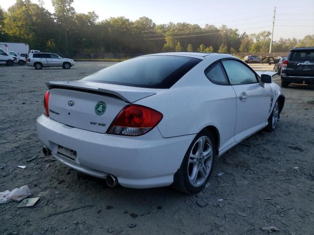 KMHHN65F06U200765 - 2006 HYUNDAI TIBURON GT WHITE photo 4