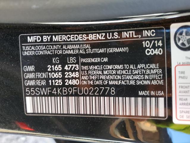 55SWF4KB9FU022778 - 2015 MERCEDES-BENZ C 300 4MATIC  photo 10