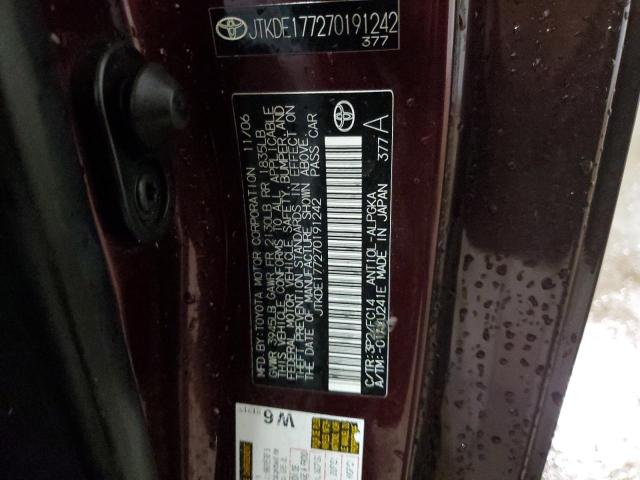 JTKDE177270191242 - 2007 TOYOTA SCION TC  照片 10