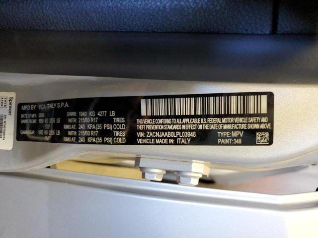 ZACNJAAB0LPL03946 - 2020 JEEP RENEGADE S SILVER photo 10