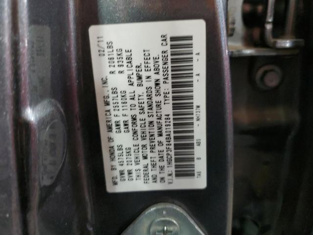 1HGCP3F84BA019284 - 2011 HONDA ACCORD EXL GRAY photo 10