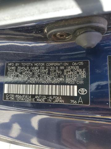 JTKDE177460074597 - 2006 TOYOTA SCION TC ლურჯი ფოტო 10