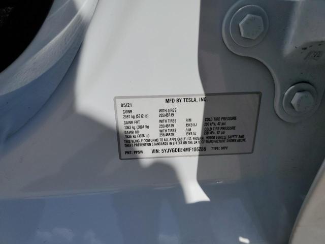 5YJYGDEE4MF186286 - 2021 TESLA MODEL Y أبيض صورة 10