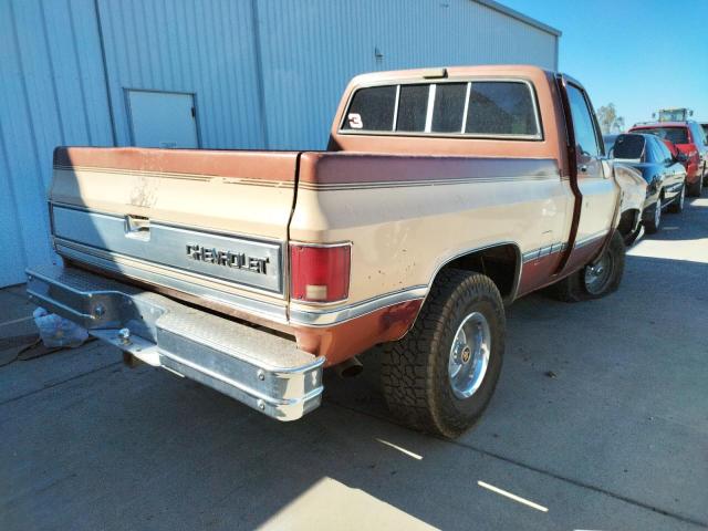 1GCEK14LXGJ122105 - 1986 CHEVROLET K10 TWO TONE photo 4