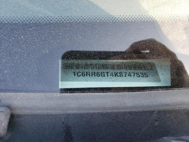 1C6RR6GT4KS747535 - 2019 RAM 1500 CLASS თეთრი ფოტო 10