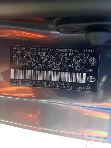 JTKDE177160082012 - 2006 TOYOTA SCION TC შავი ფოტო 10