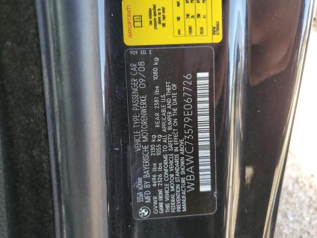 WBAWC73579E067726 - 2009 BMW 335 XI BLACK photo 10