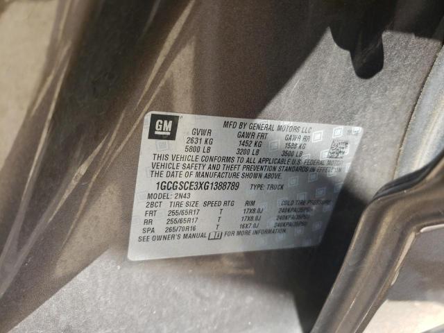 1GCGSCE3XG1388789 - 2016 CHEVROLET COLORADO L TAN photo 10