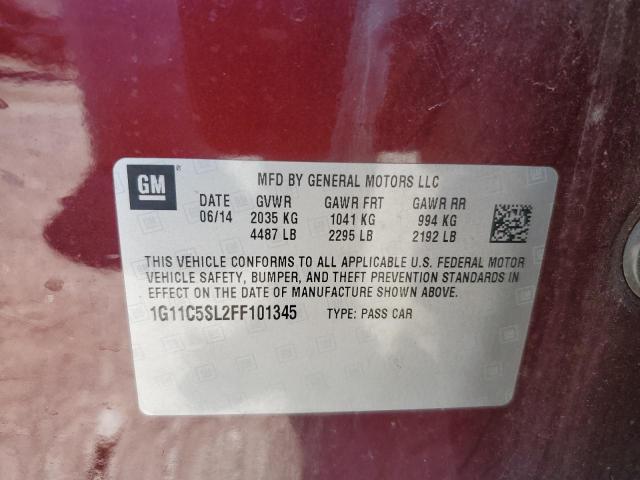 1G11C5SL2FF101345 - 2015 CHEVROLET MALIBU 1LT 栗色 照片 10