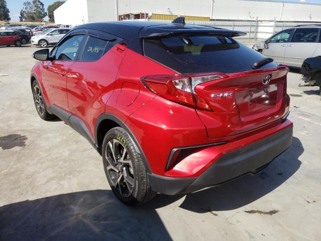 JTNKHMBX2L1068555 - 2020 TOYOTA C-HR XLE RED photo 3