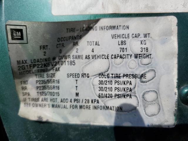 2G1FP22K6V2101185 - 1997 CHEVROLET CAMARO BAS 绿色 照片 10