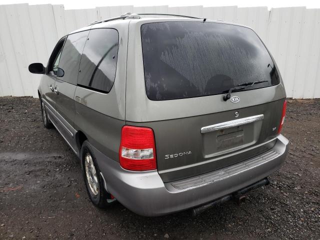 KNDUP131936461755 - 2003 KIA SEDONA GRAY photo 3