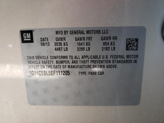 1G11C5SL5EF111205 - 2014 CHEVROLET MALIBU 1LT 金色 照片 10