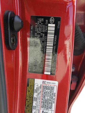 4T1BE46K47U061733 - 2007 TOYOTA CAMRY CE RED photo 10